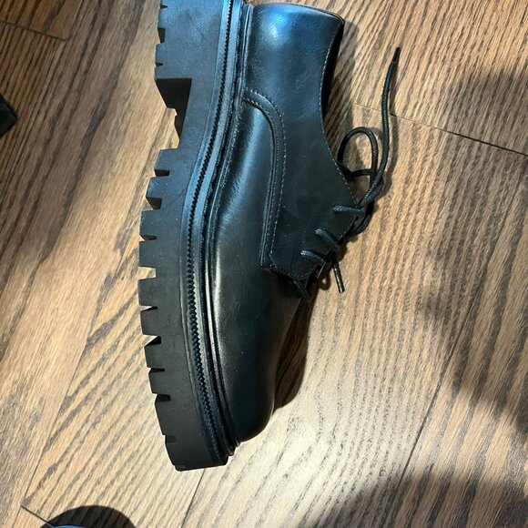 H&M Black Chunky Lace-Up Shoes 7.5/38 - Picture 5 of 6